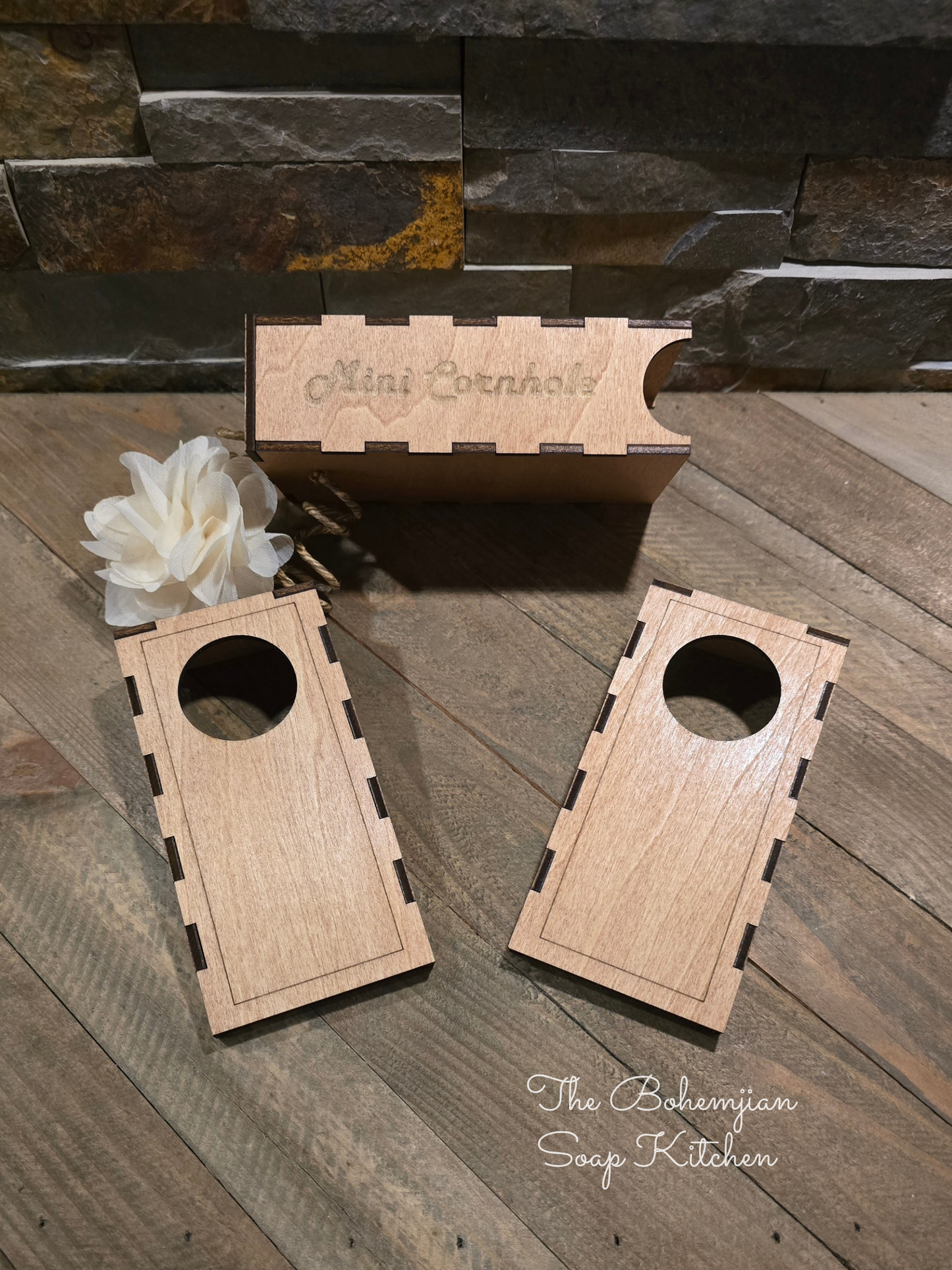Mini Cornhole Game with Storage Box