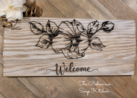 Flower Blossom Reclaimed Barn-wood Sign