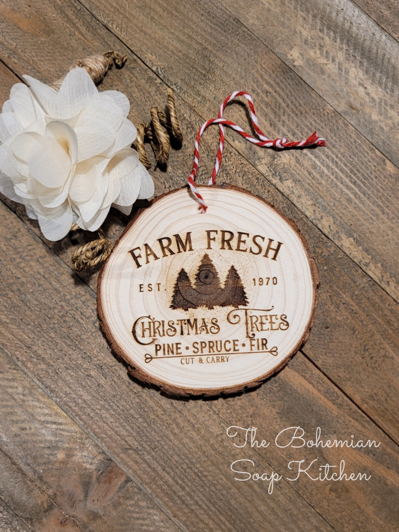 Christmas Tree Farm- Rustic Christmas Ornament