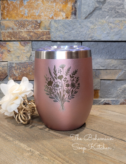 Flower Bouquet 12 oz Wine/Drink Tumbler