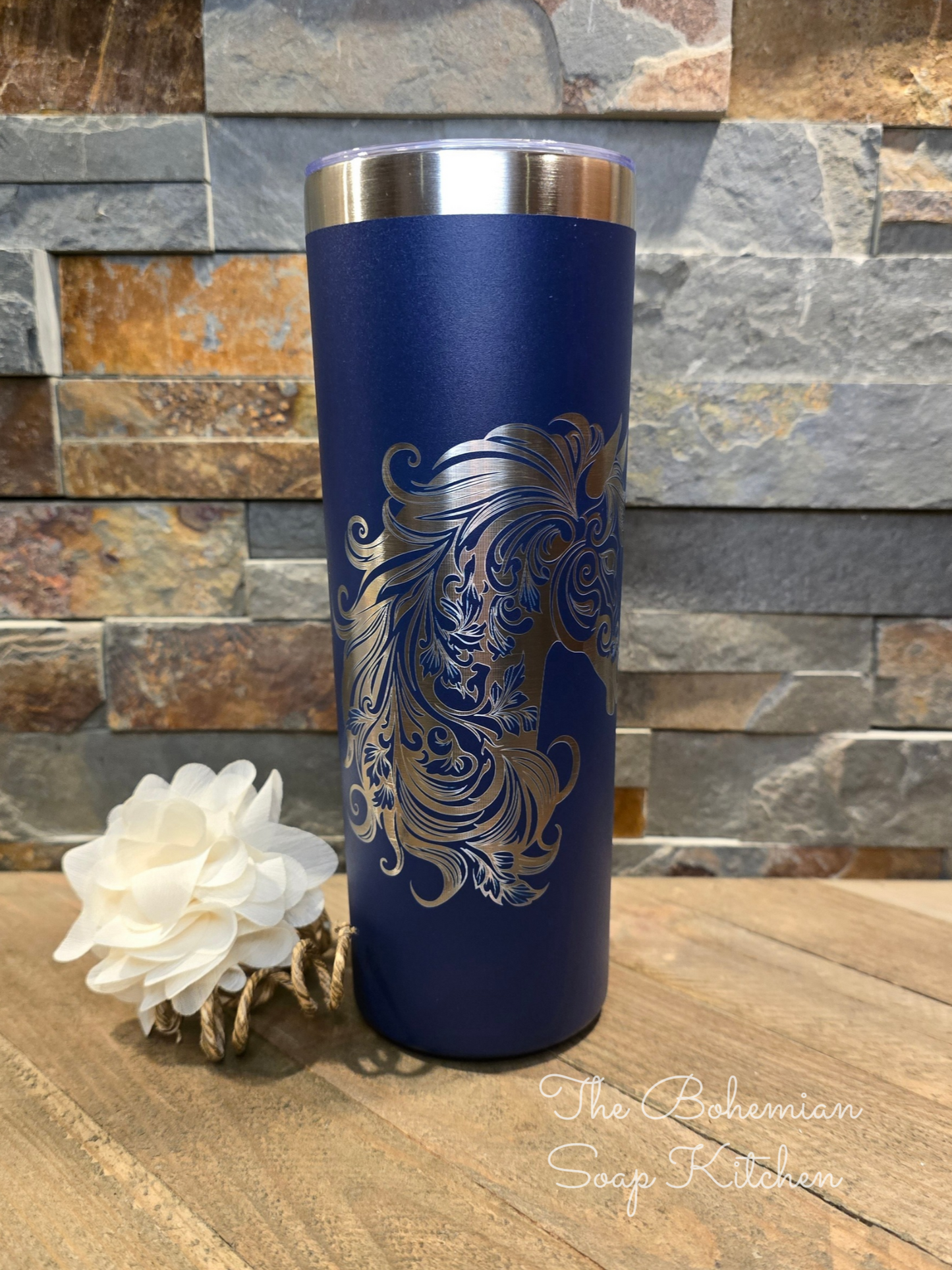 Floral Horse Head 20 oz Skinny Tumbler