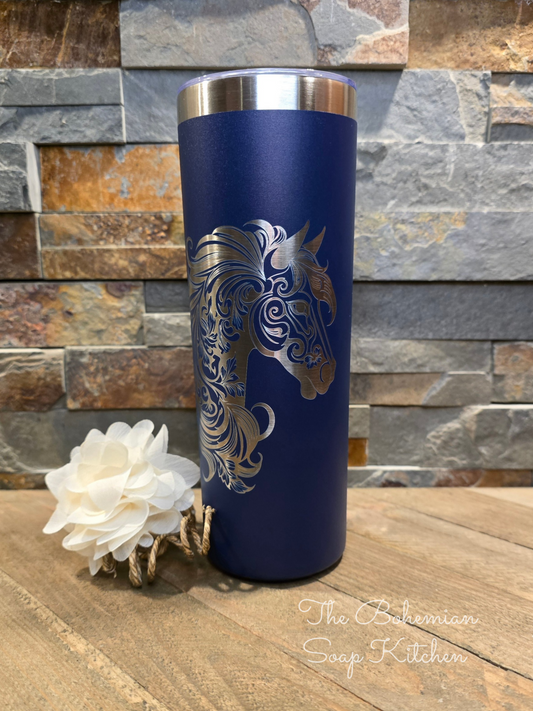 Floral Horse Head 20 oz Skinny Tumbler