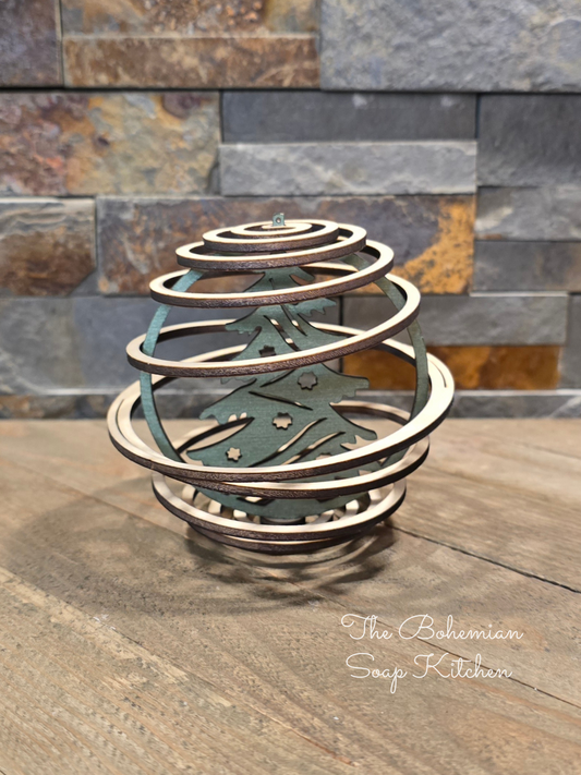 Shaggy Christmas Tree Spiral Ornament