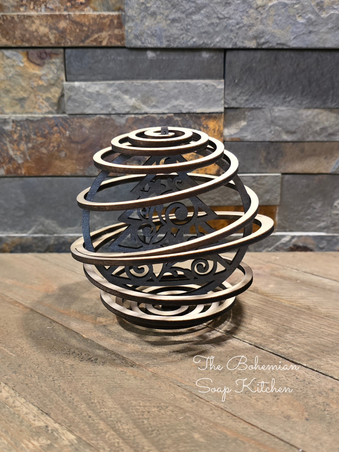 Boho Paisely Christmas Tree Spiral Ornament