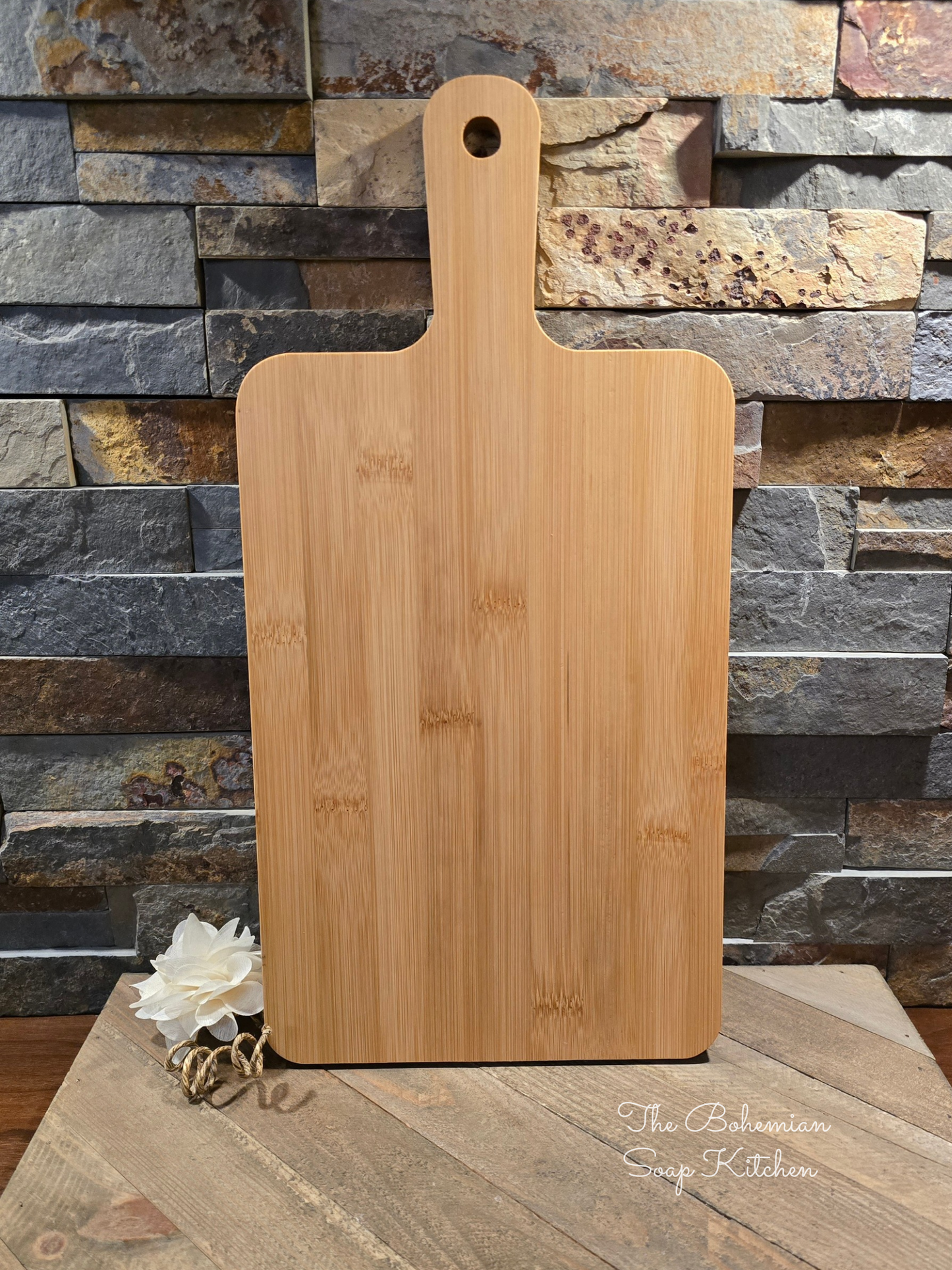 Farm Animal Bamboo Cutting Board with Handle