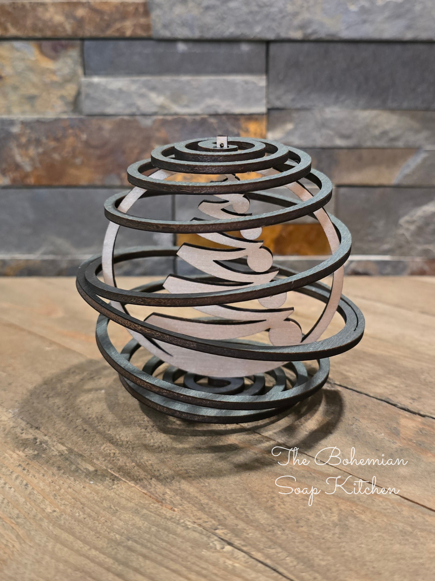 Boho Ribbon Christmas Tree Spiral Ornament