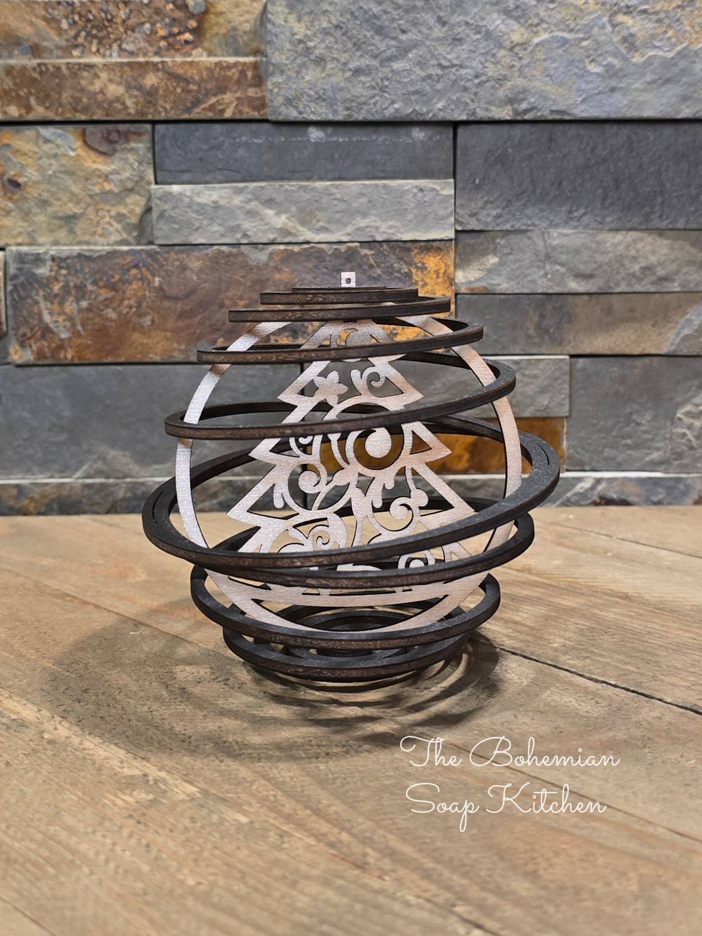 Boho Paisely Christmas Tree Spiral Ornament