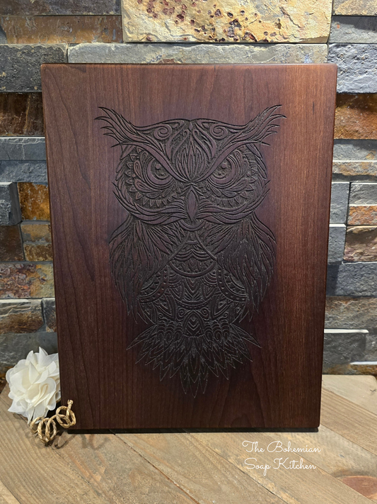 Mandala Owl Thermal Maple Cutting Board
