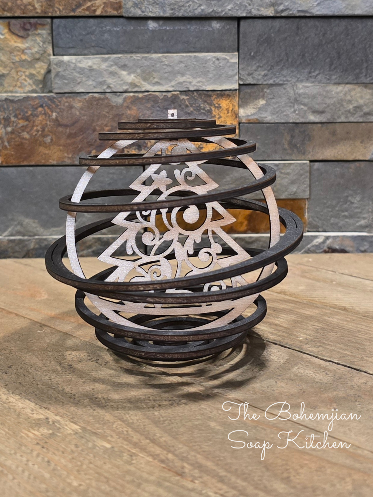 Boho Paisely Christmas Tree Spiral Ornament
