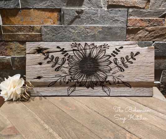 Sunflower Bouquet Reclaimed Barnwood Sign