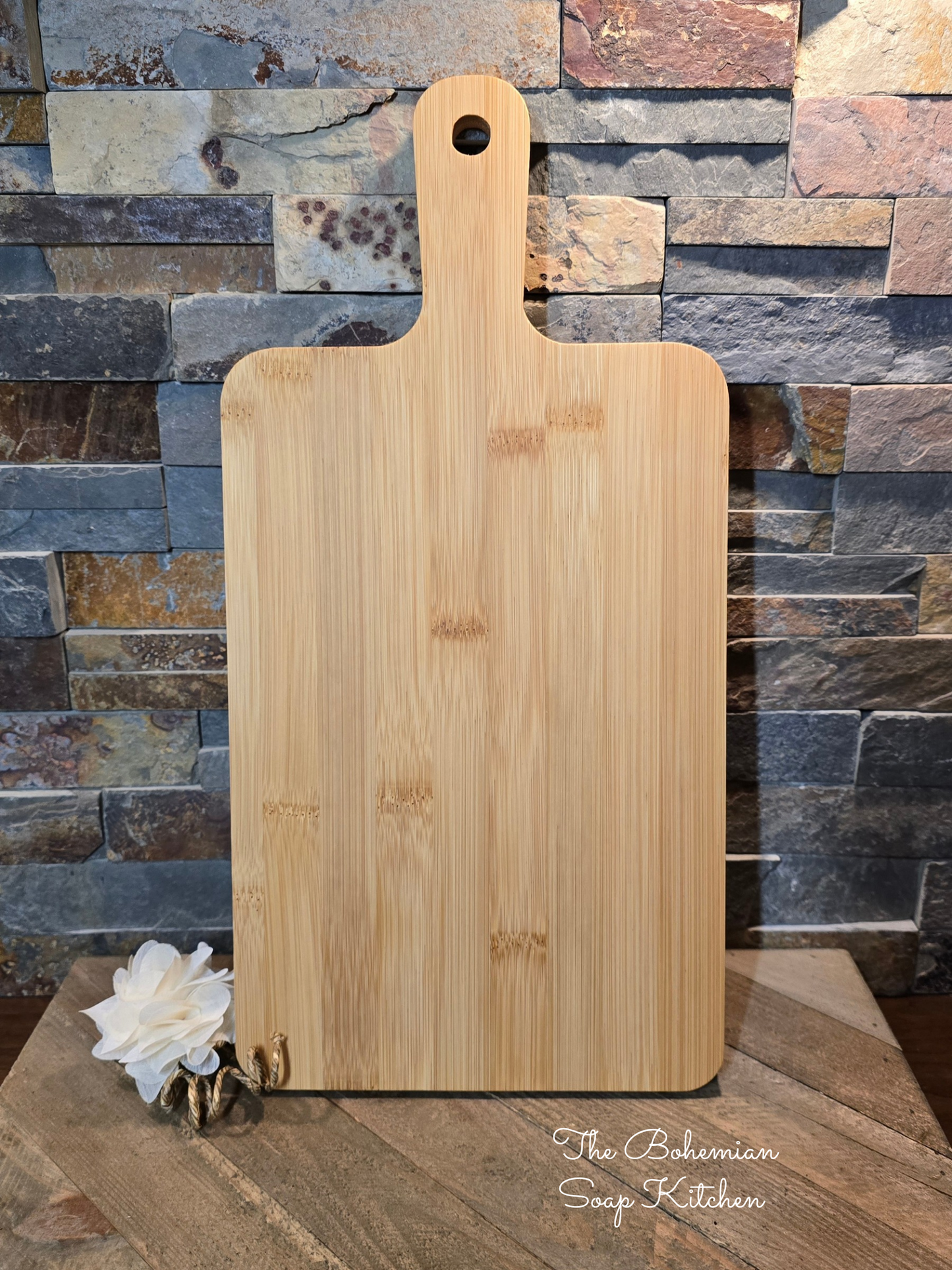 Floral Horse Head Bamboo Cutting Board with Handle