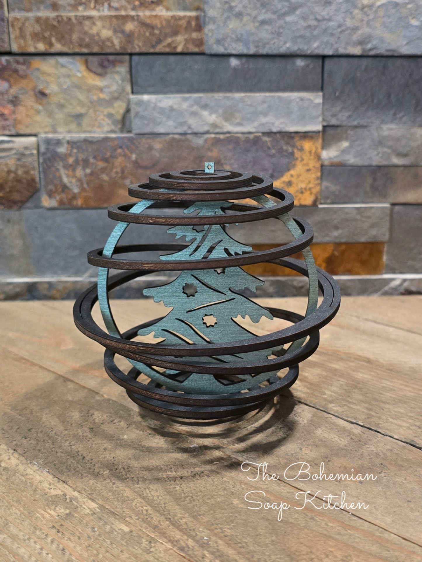 Shaggy Christmas Tree Spiral Ornament