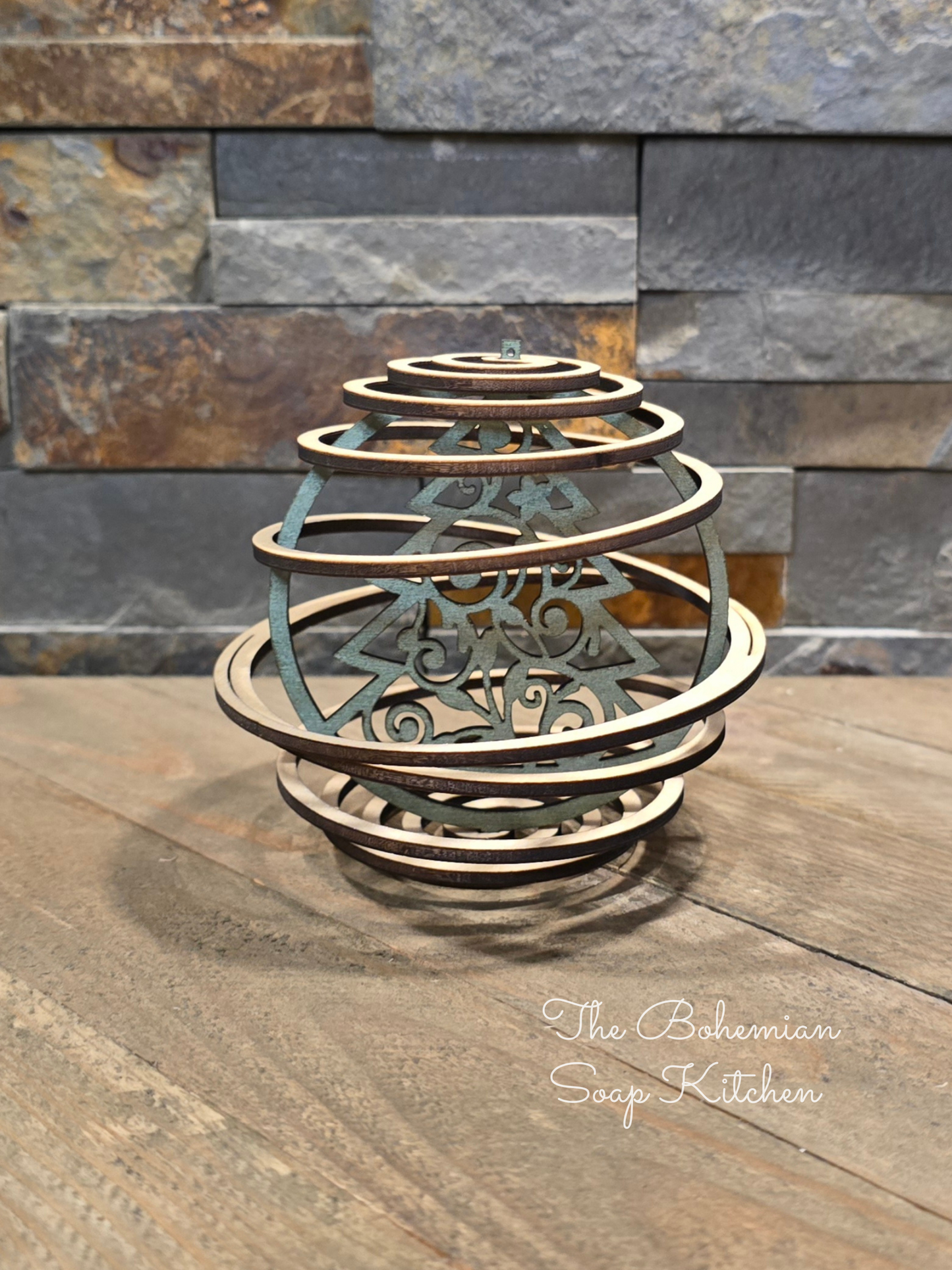Boho Paisely Christmas Tree Spiral Ornament