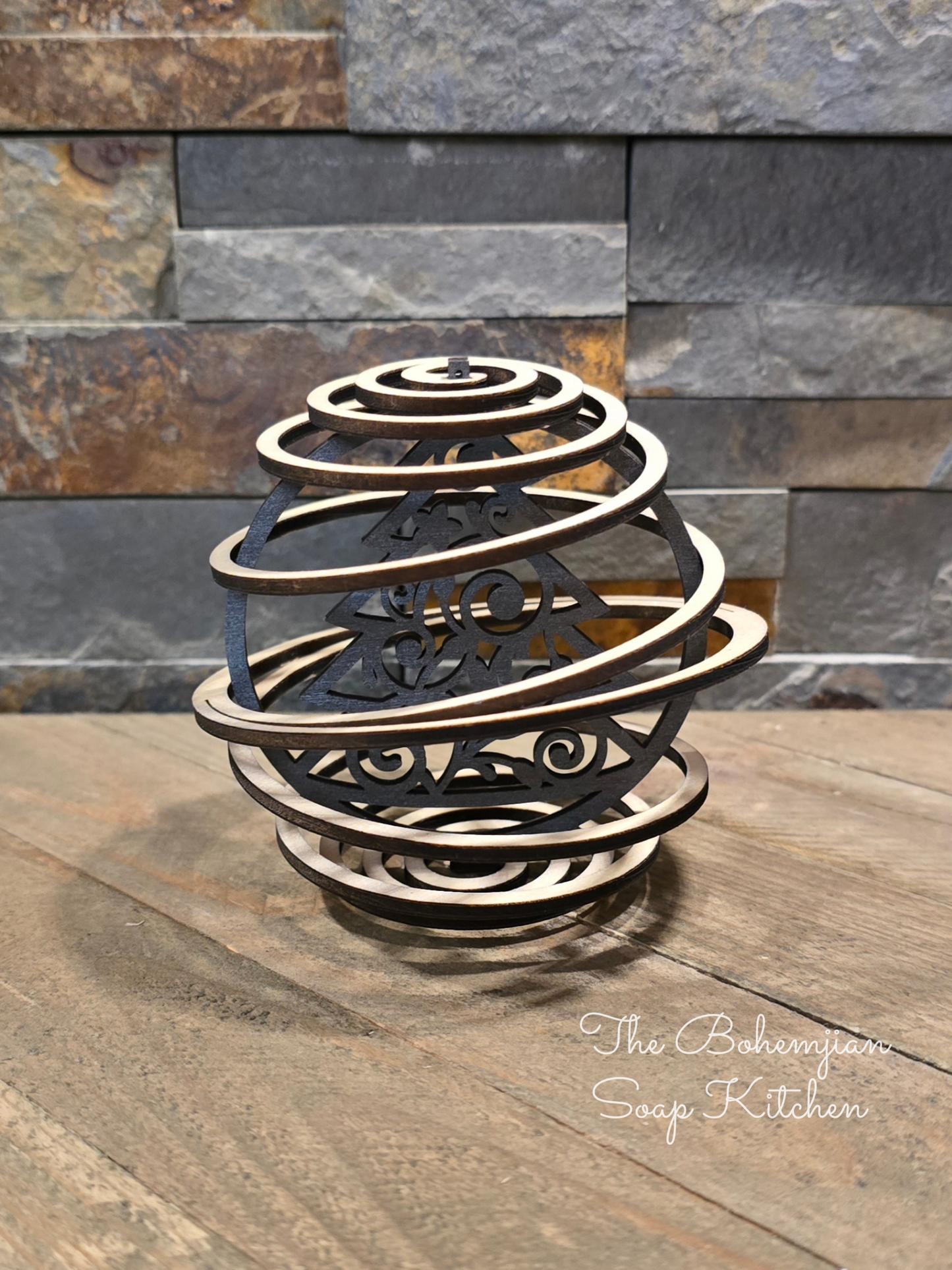 Boho Paisely Christmas Tree Spiral Ornament