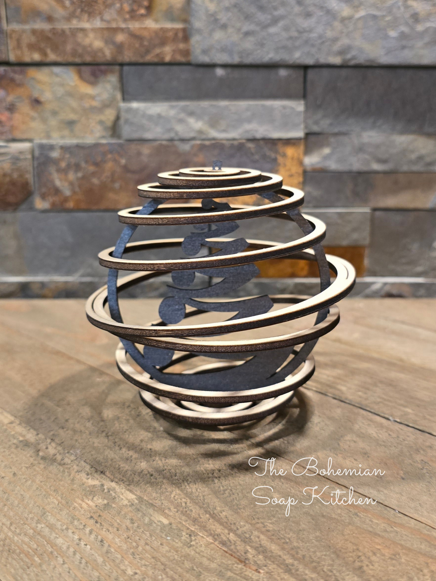 Boho Ribbon Christmas Tree Spiral Ornament