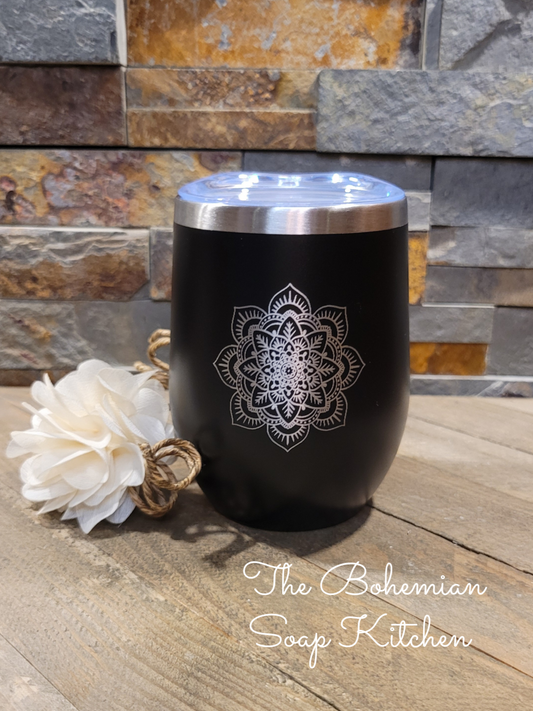 Boho Mandala 12 oz Wine/Drink Tumbler
