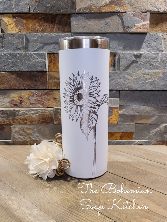 Sunflower- Upright - 20 oz Skinny Tumbler