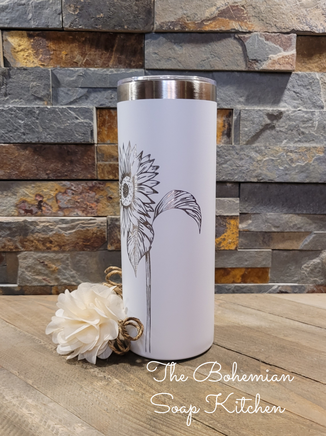 Sunflower- Upright - 20 oz Skinny Tumbler