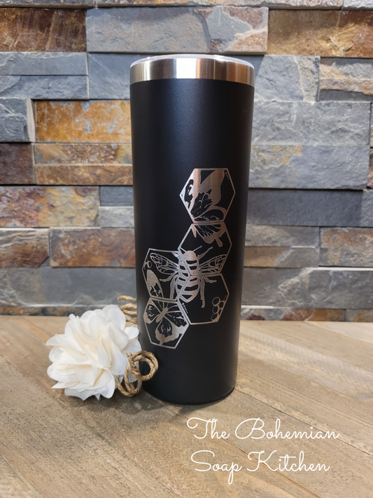 Honeycomb Bee & Butterflies- 20 oz Skinny Tumbler