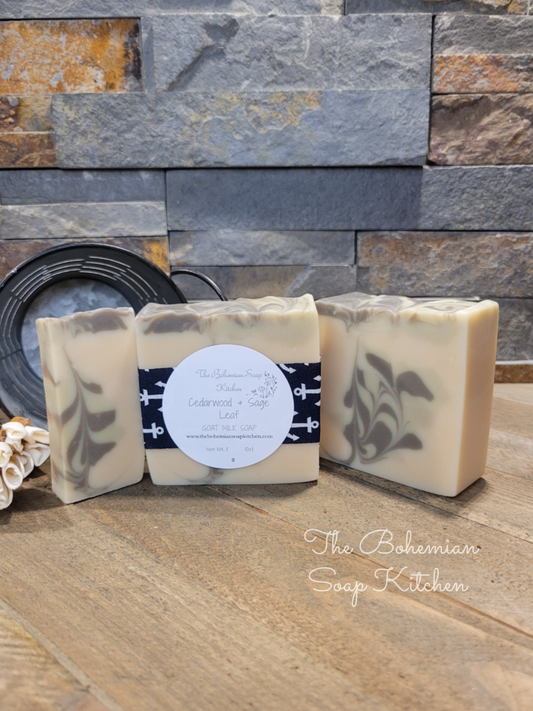 Cedarwood & Sage Leaf Goat Milk Soap