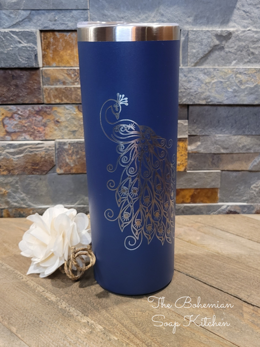 Boho Peacock- 20 oz Skinny Tumbler