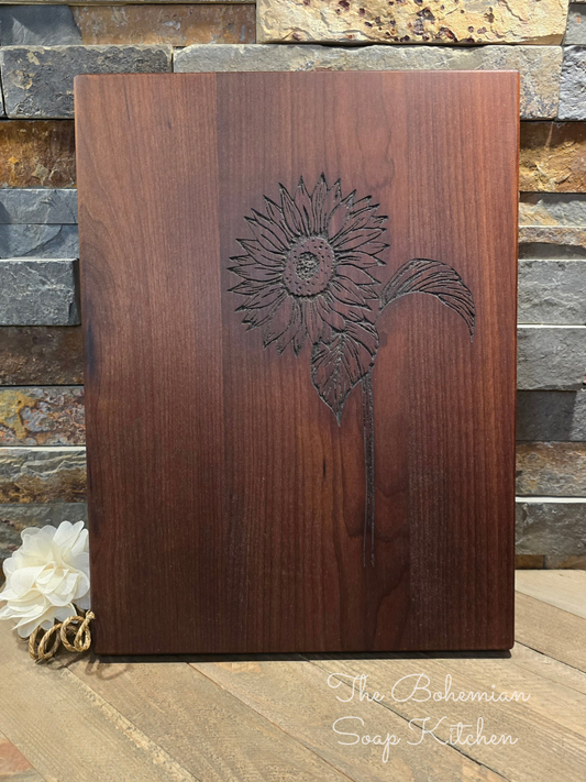 Upright Sunflower Thermal Maple Cutting Board