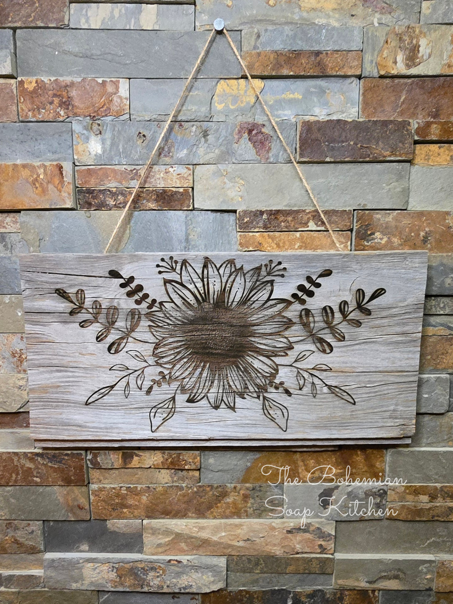 Sunflower Bouquet Reclaimed Barnwood Sign