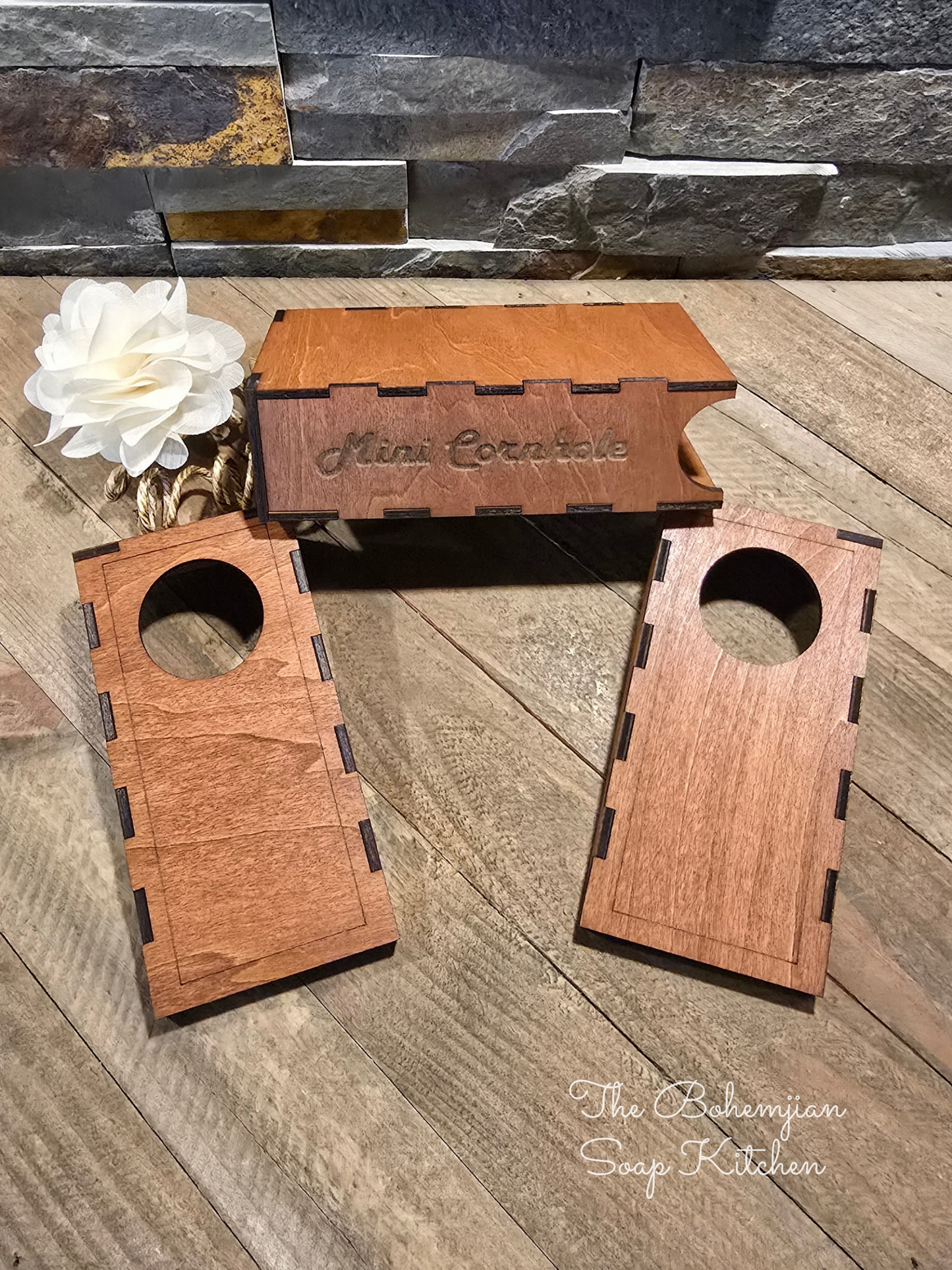 Mini Cornhole Game with Storage Box