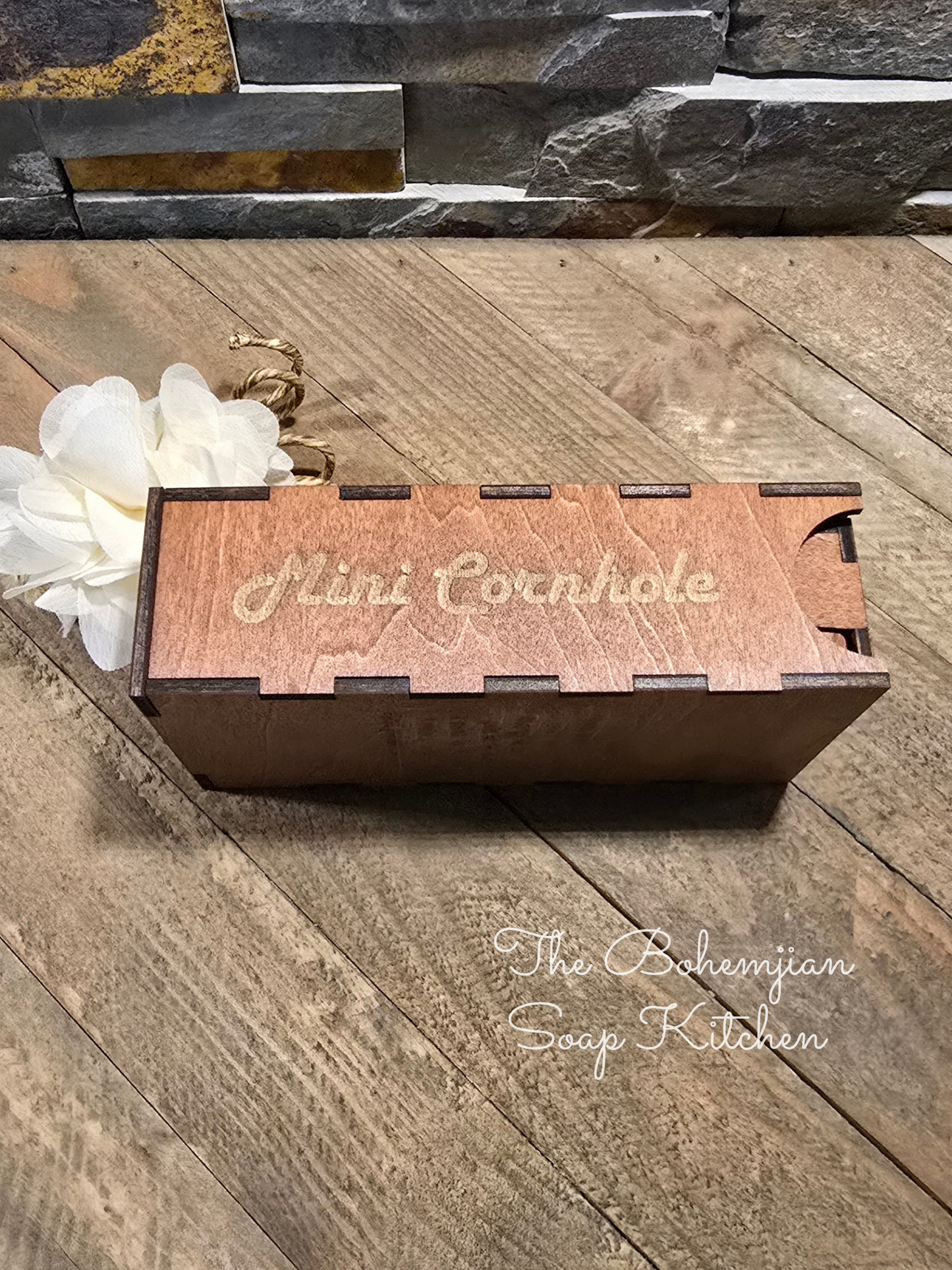 Mini Cornhole Game with Storage Box