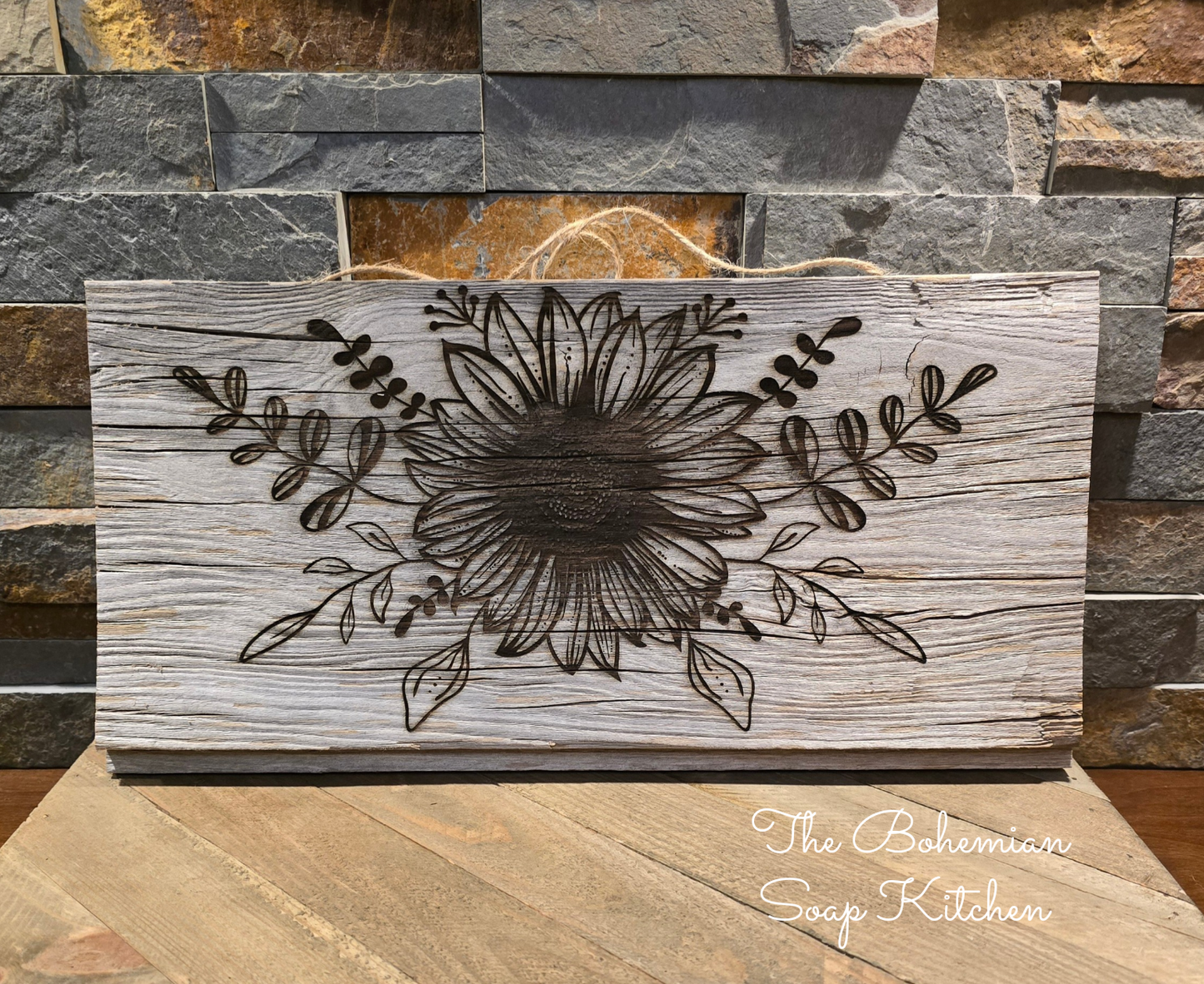 Sunflower Bouquet Reclaimed Barnwood Sign