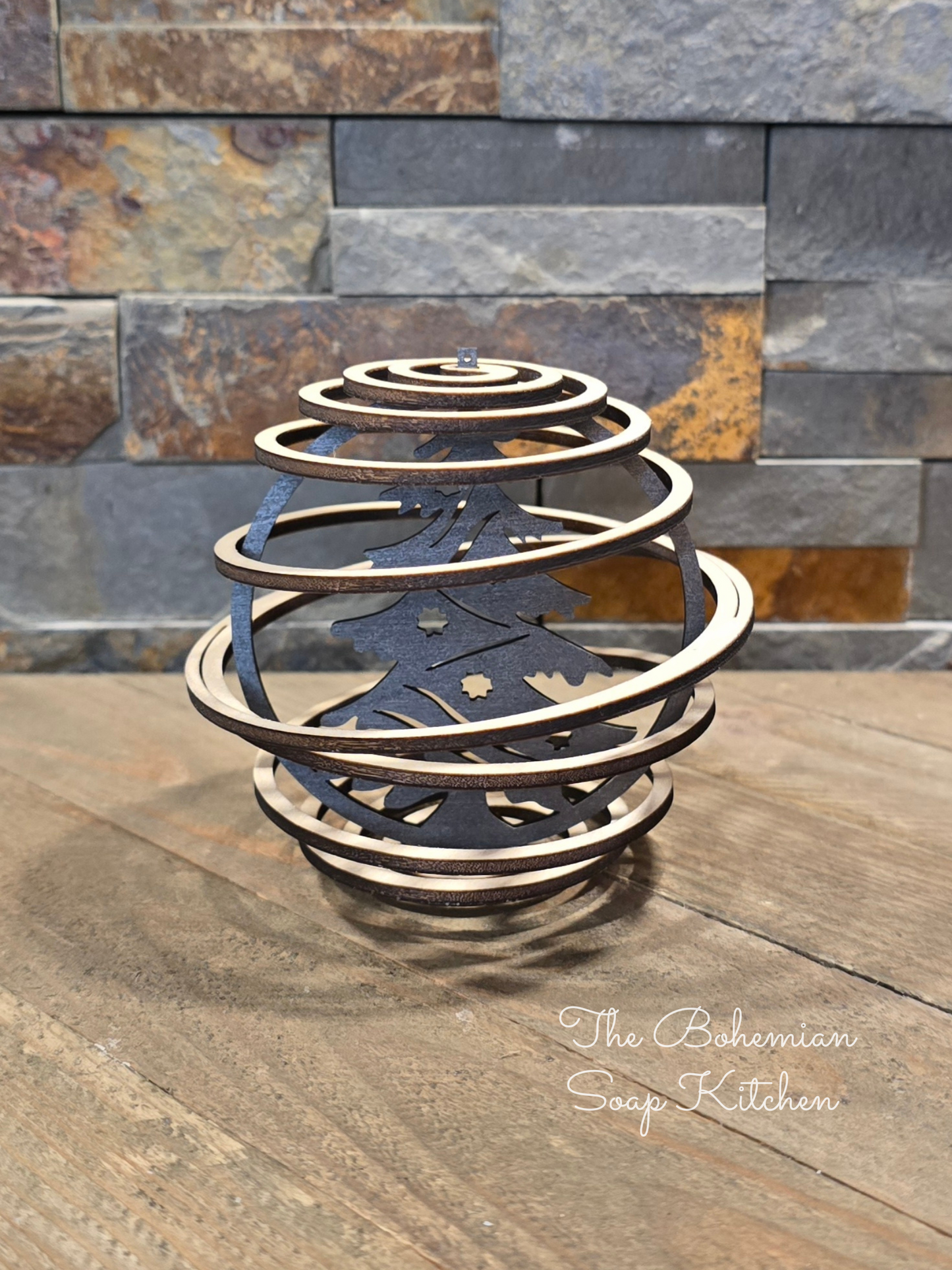 Shaggy Christmas Tree Spiral Ornament