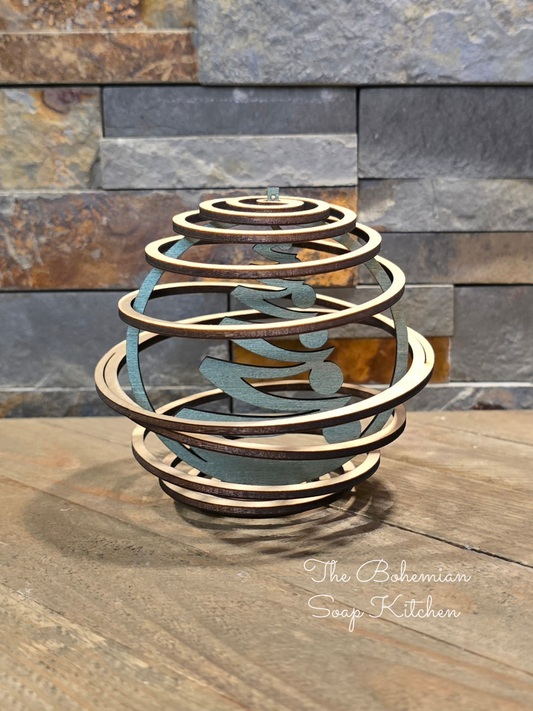 Boho Ribbon Christmas Tree Spiral Ornament