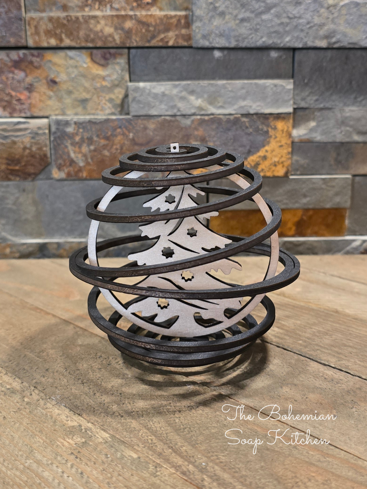 Shaggy Christmas Tree Spiral Ornament