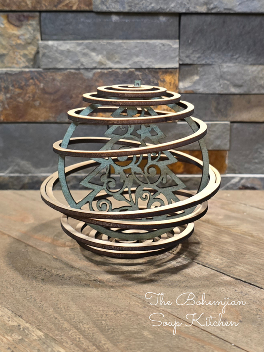Boho Paisely Christmas Tree Spiral Ornament