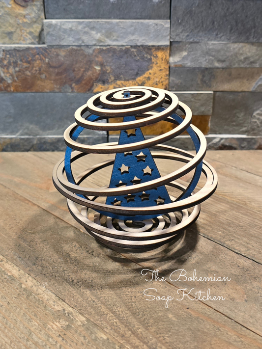 Stars and Stripes Christmas Tree Spiral Ornament