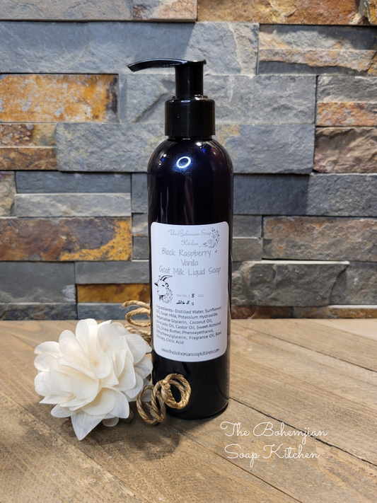 Black Raspberry & Vanilla Goat Milk Liquid Soap/ Body Wash