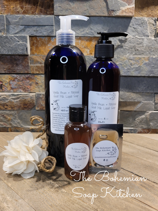 Vanilla Bean & Patchouli Goat Milk Liquid Soap/ Body Wash