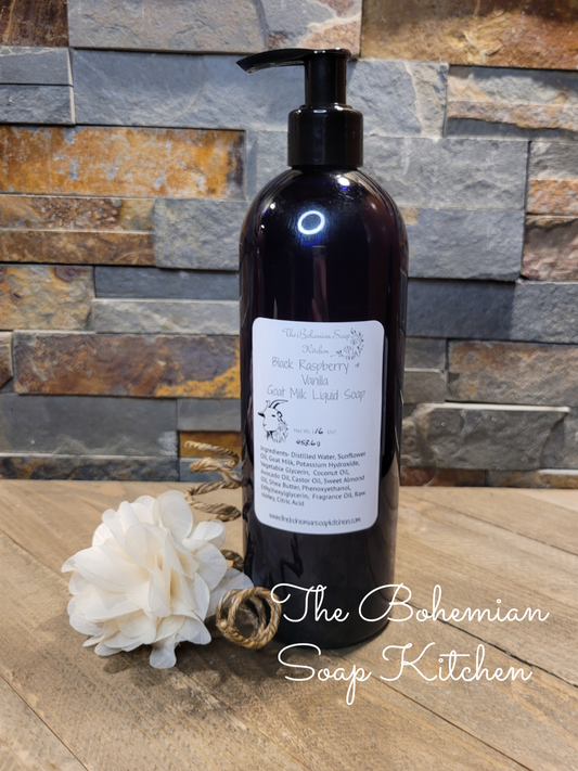 Black Raspberry & Vanilla Goat Milk Liquid Soap/ Body Wash