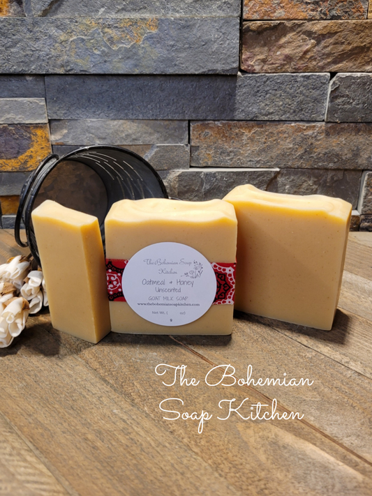 Oatmeal & Honey- Unscented Goat Milk Soap